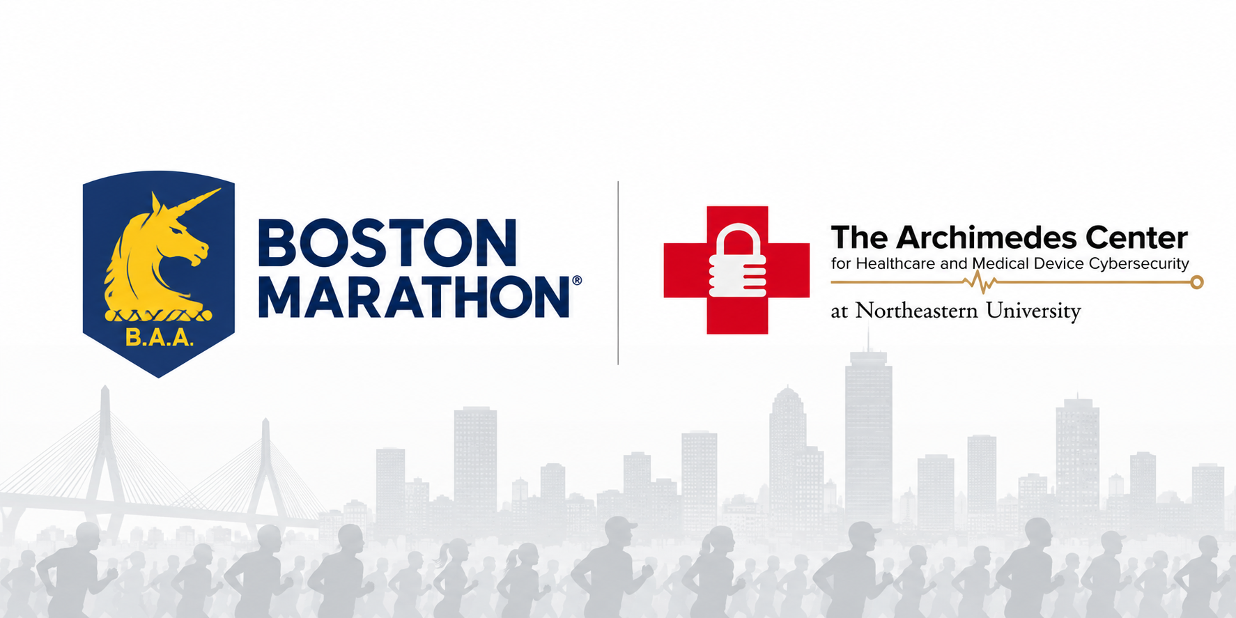 Boston Marathon logo with Archimedes logo